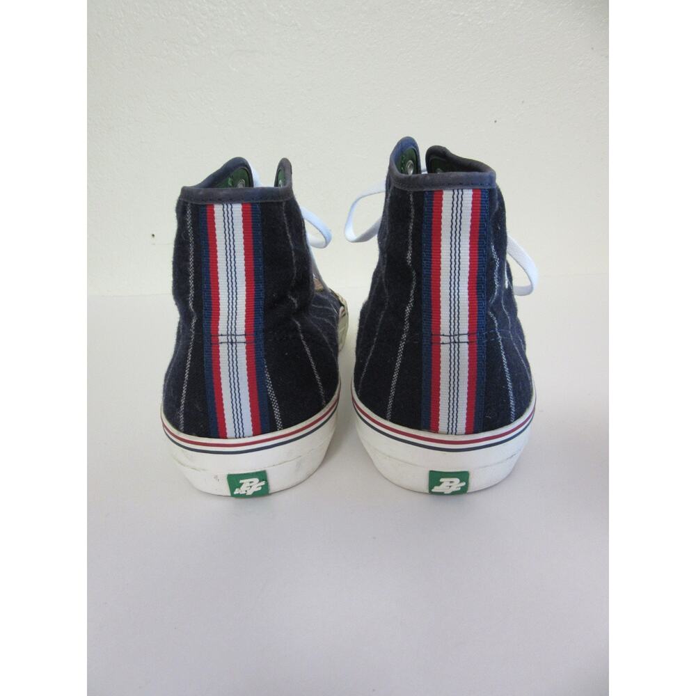 PF Flyers Ebbets Field Navy Blue Pinstripe Flannel 11 Retro High Top Sneakers - Picture 3 of 10